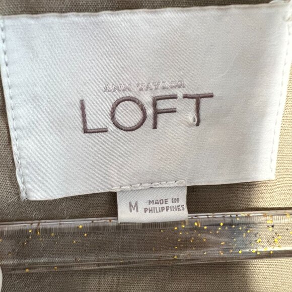 Loft Double Breasted Jacket Utility Jacket Tan Size Medium - Picture 5 of 6